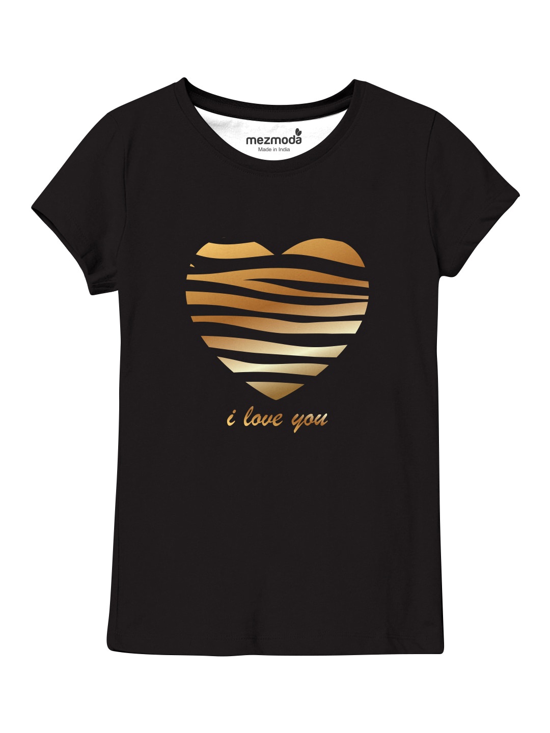 

mezmoda Girls Black Graphic Printed Dry-Fit T-shirt