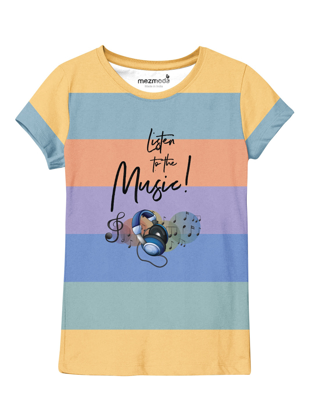 

mezmoda Girls Multicoloured Printed T-shirt, Multi