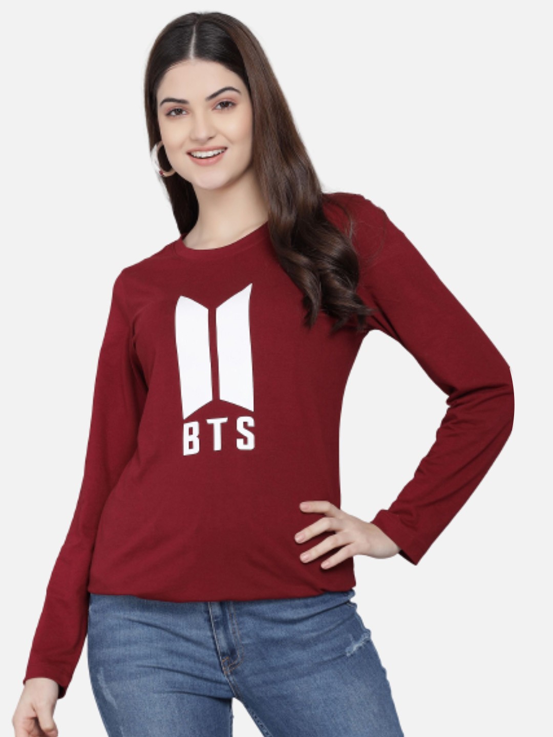 

PockMAN Women Maroon Typography Printed T-shirt