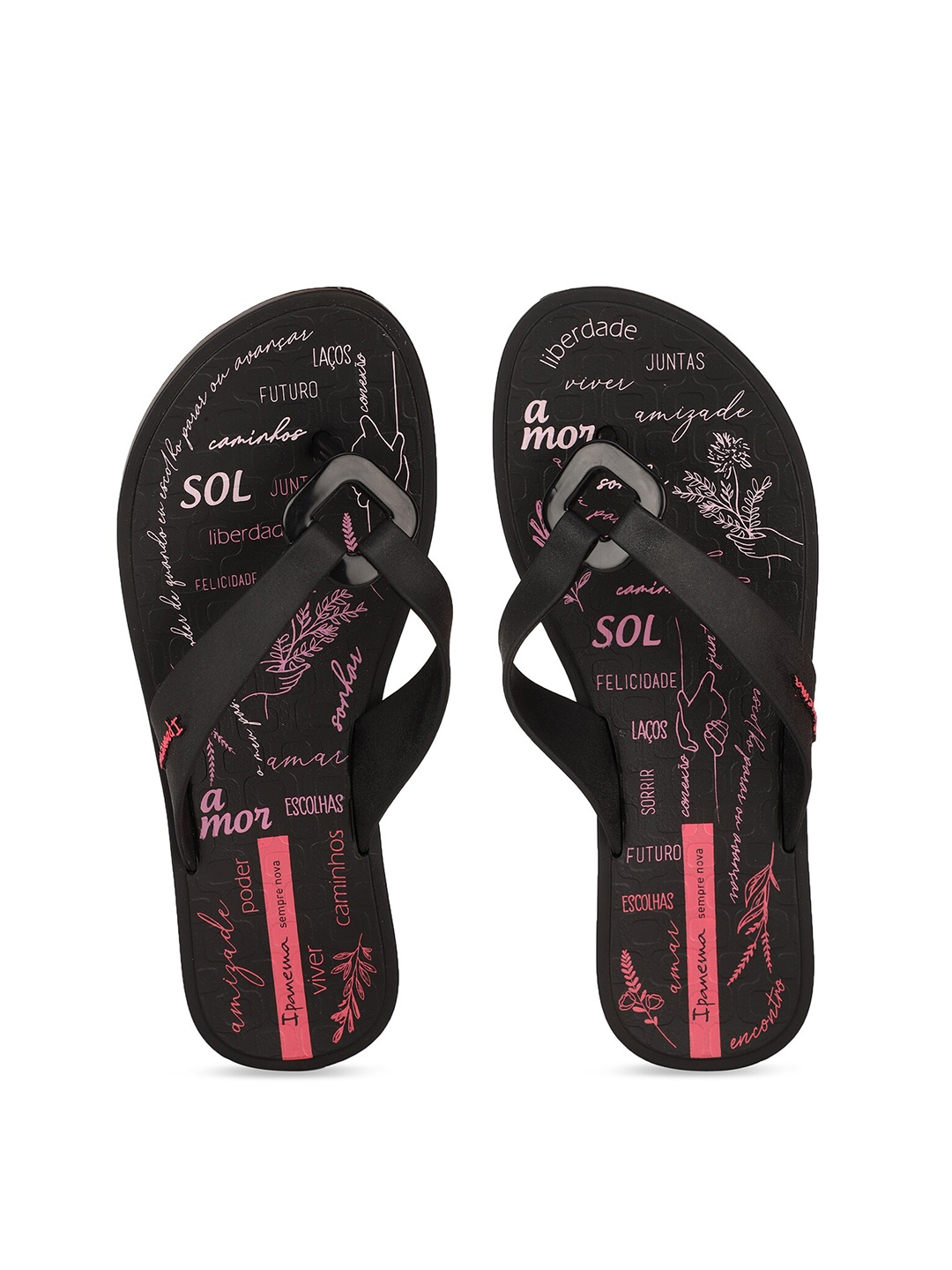 

iPanema Women Black & Magenta Printed Thong Flip-Flops