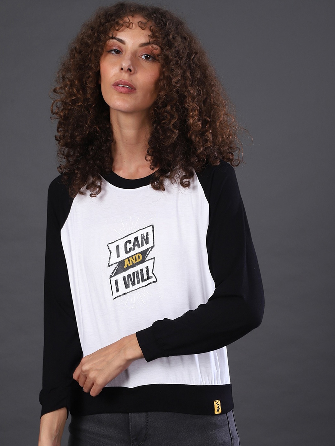 

Campus Sutra White Print Top