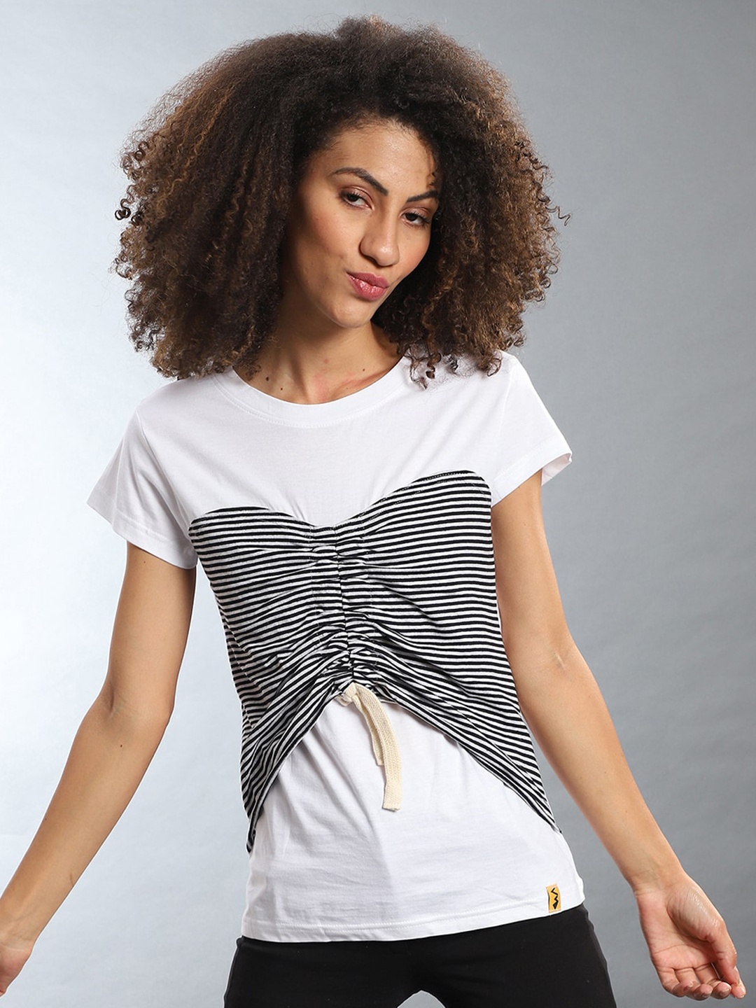 

Campus Sutra White Print Top