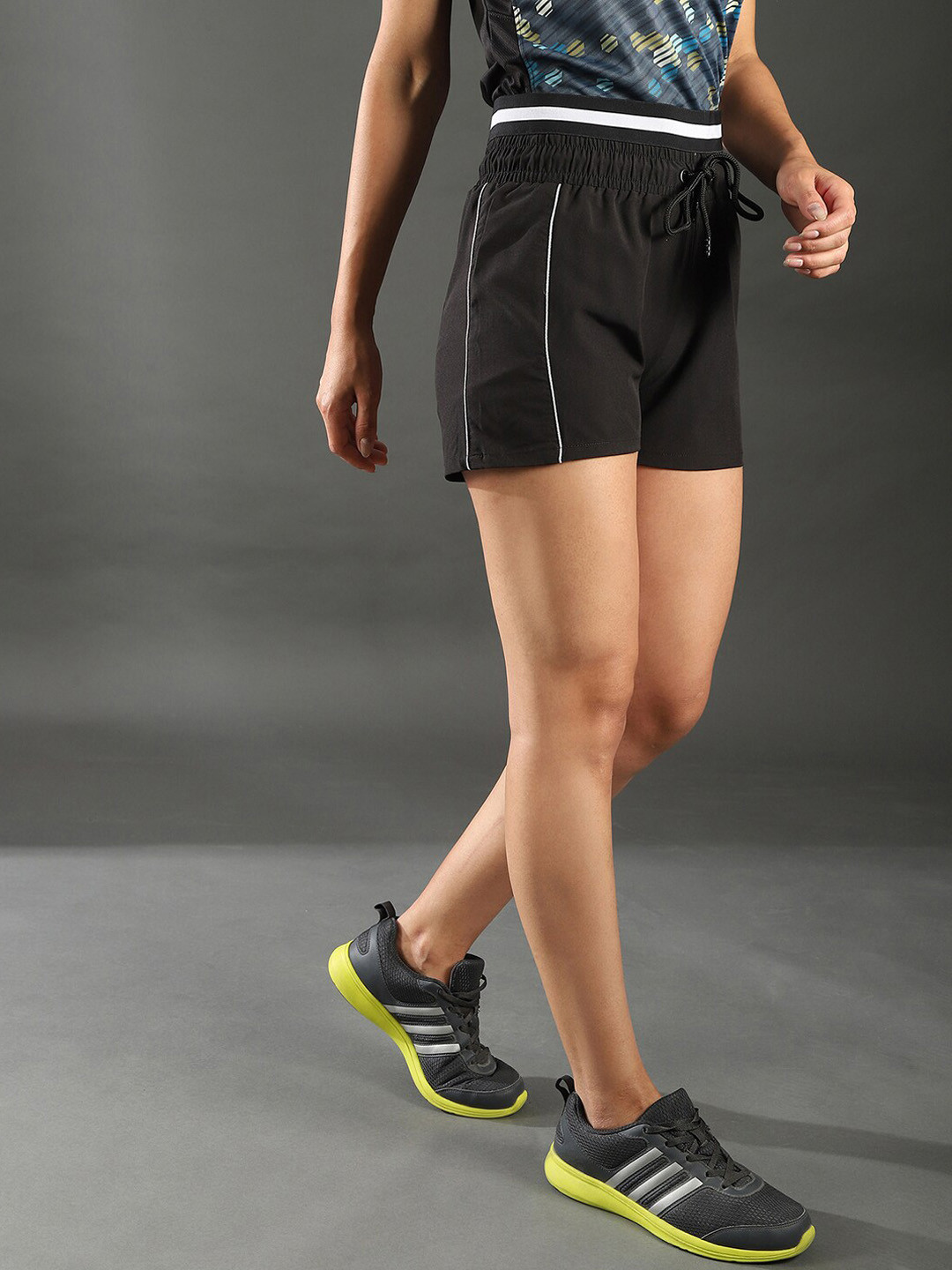 

Campus Sutra Women Black Training or Gym Sports Shorts
