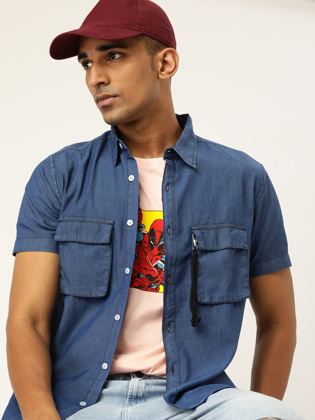 

Kook N Keech Men Blue Pure Cotton Casual Shirt
