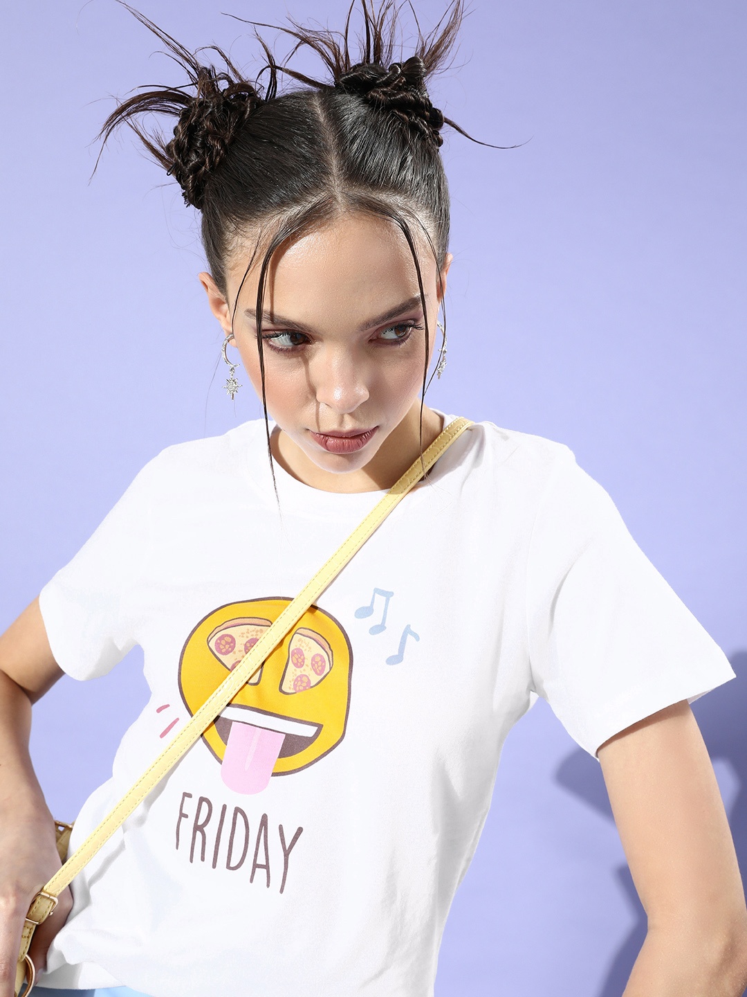 

Kook N Keech Emoji Women Classic White Graphic Conversational Tshirt