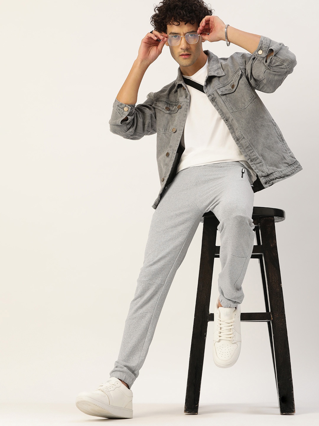 

Kook N Keech Men Pure Cotton Joggers, Grey melange