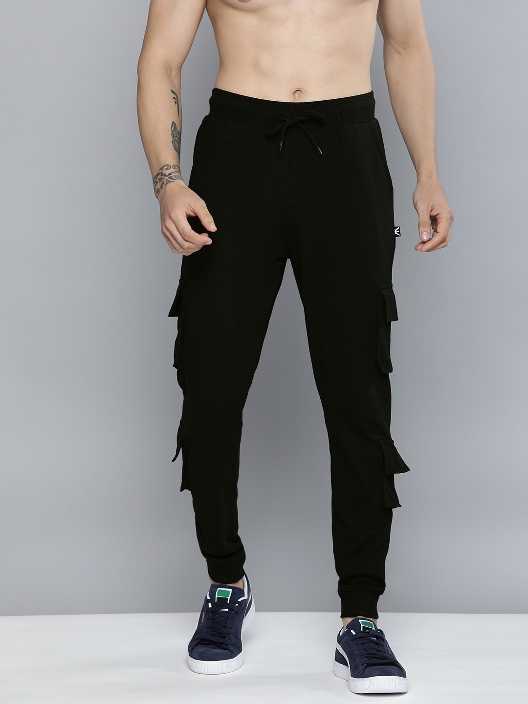 

Kook N Keech Men Black Solid Pure Cotton Joggers