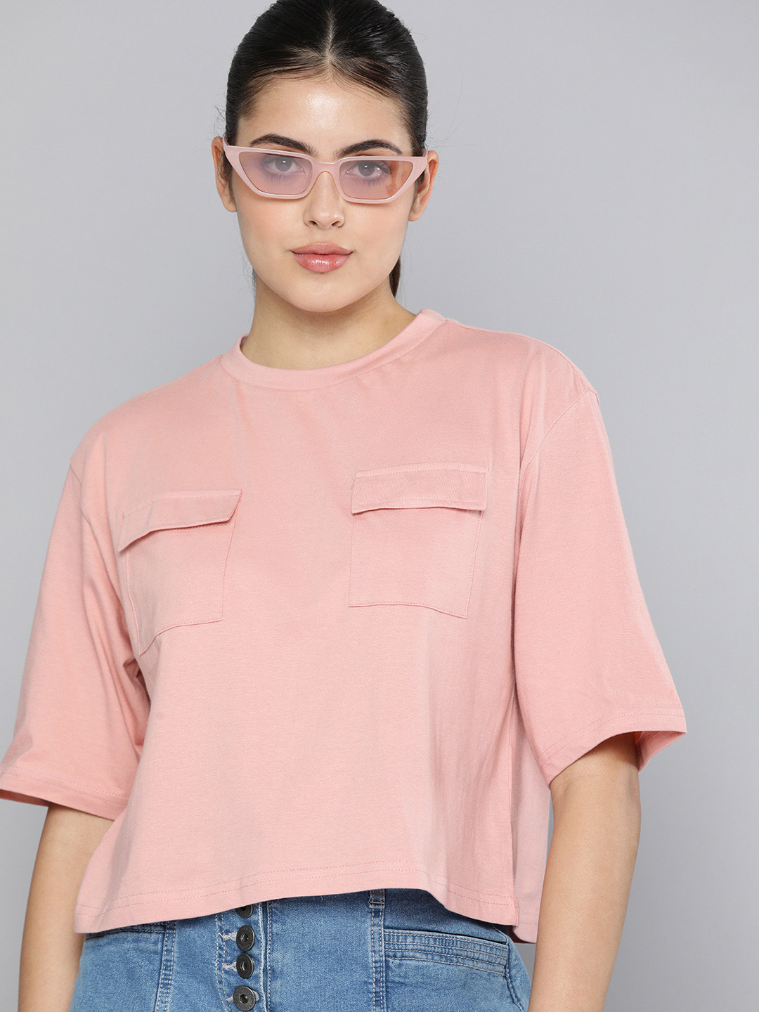 

Kook N Keech Women Rose Solid Pocket Detailed Casual Top