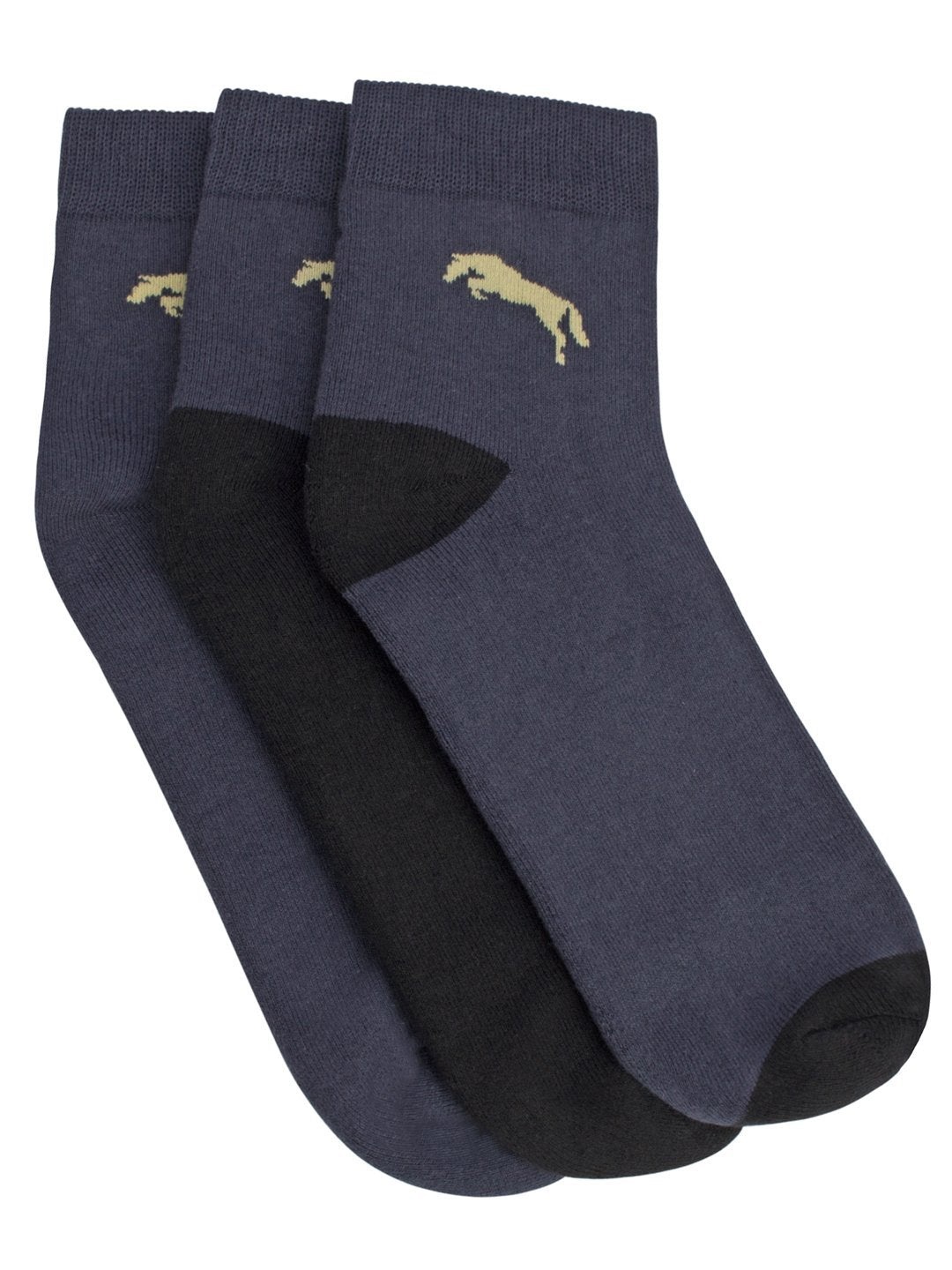 

JUMP USA Men Pack Of 3 Ankle Length Socks, Navy blue