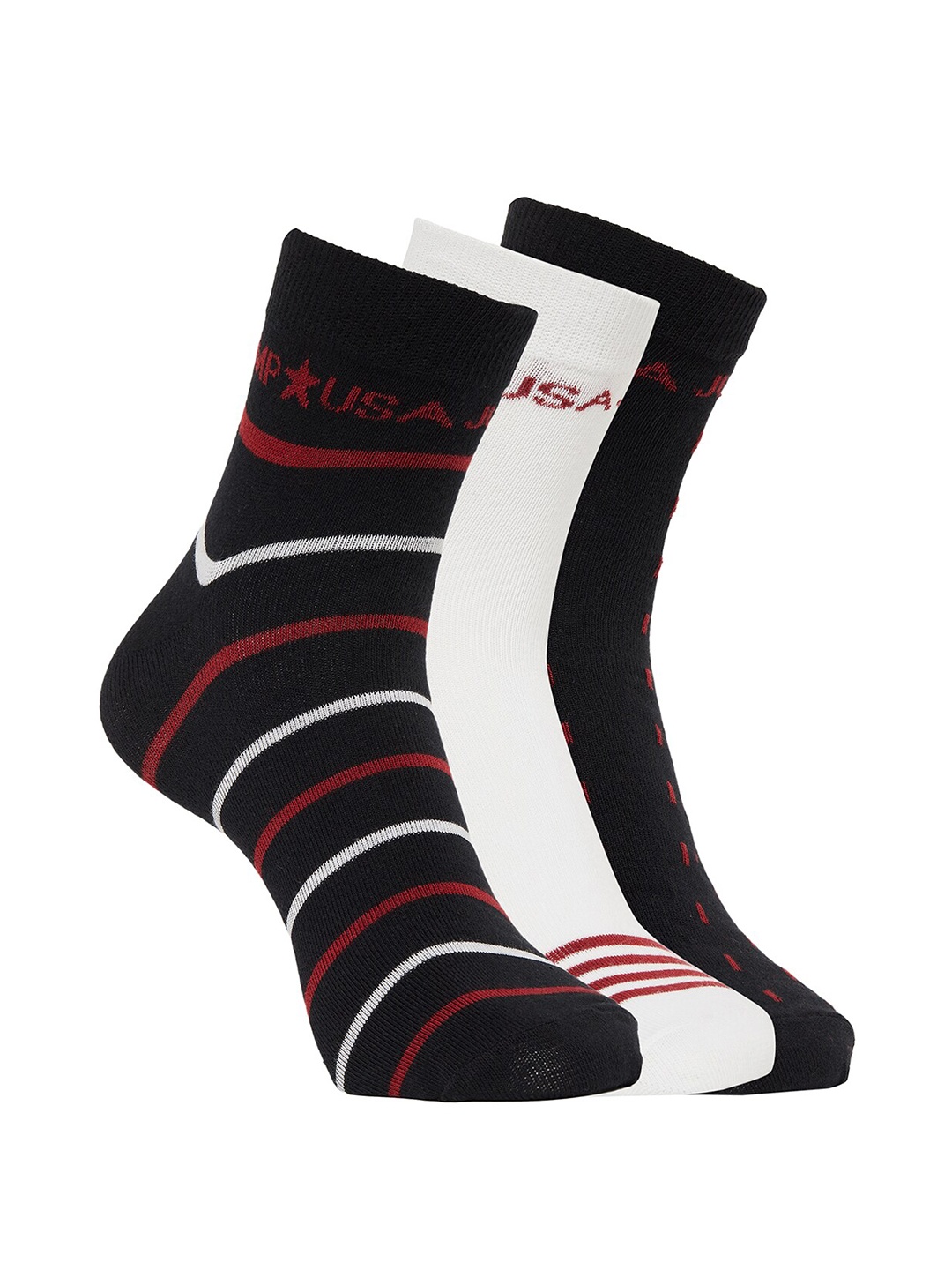 

JUMP USA Men Pack Of 3 Above-Ankle Socks, Multi