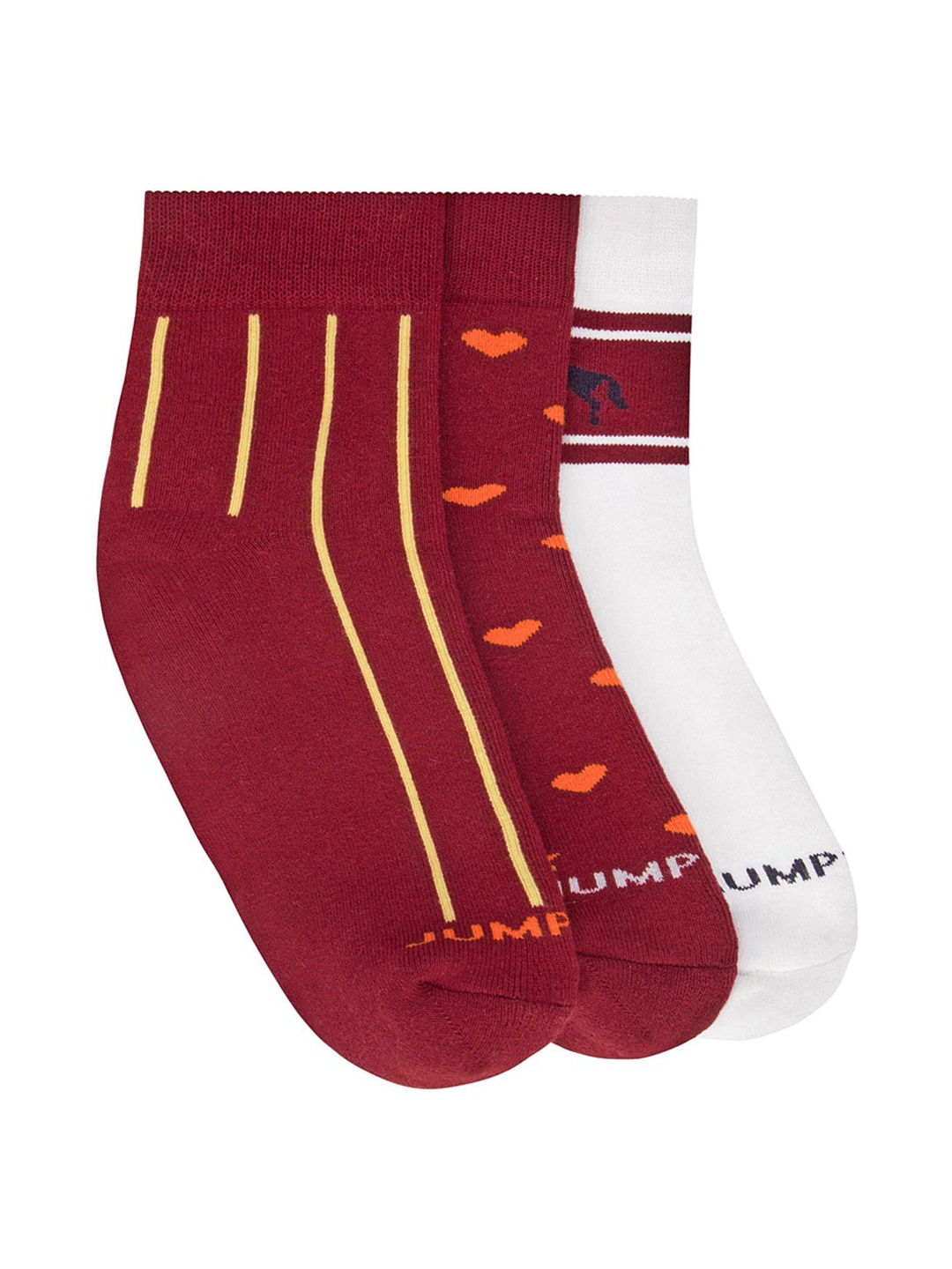 

JUMP USA Women Pack Of 3 Ankle-Length Socks, Red