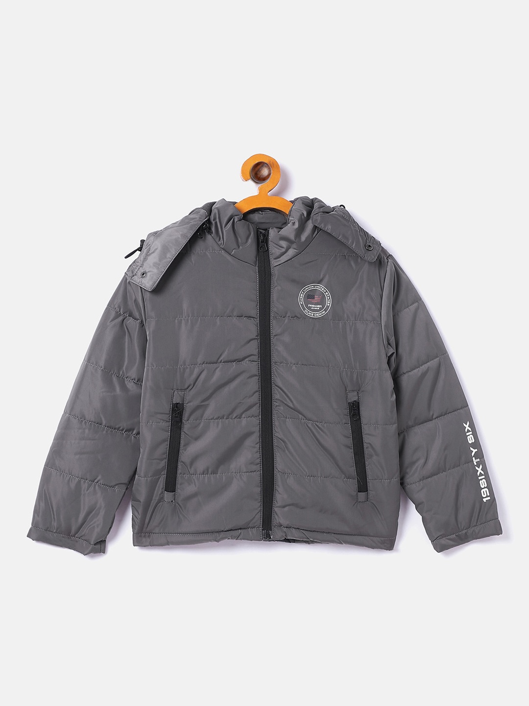 

Duke Boys Grey Hooded Padded Jacket