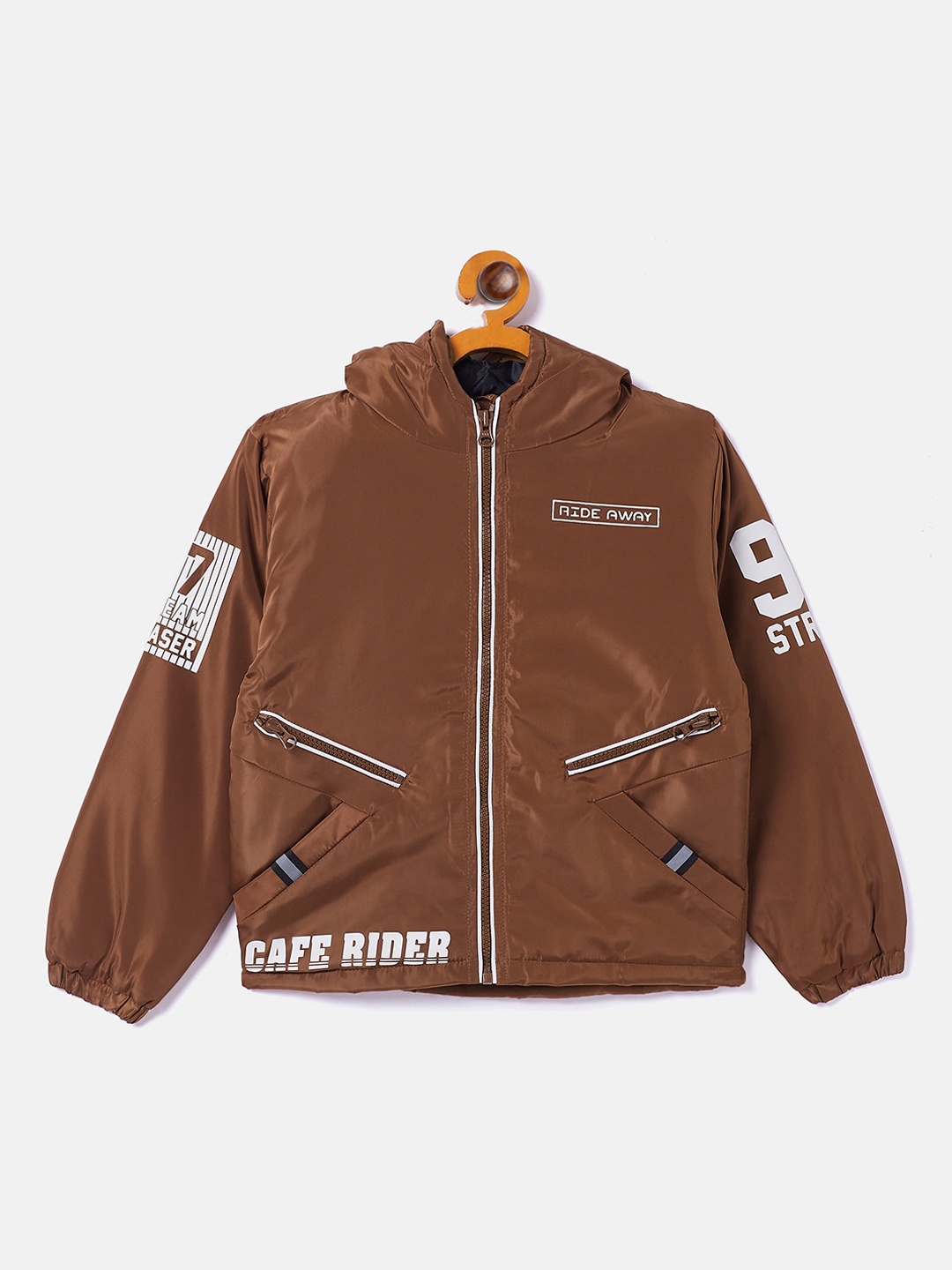 

Duke Boys Brown Padded Jacket with Patchwork