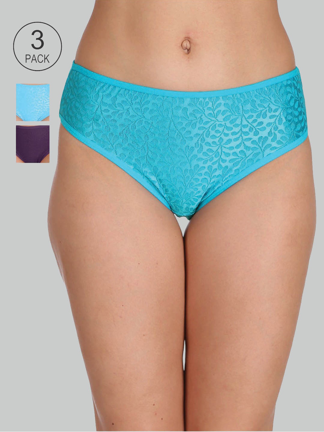 

Reveira Women Pack Of 3 Assorted Hipster Briefs