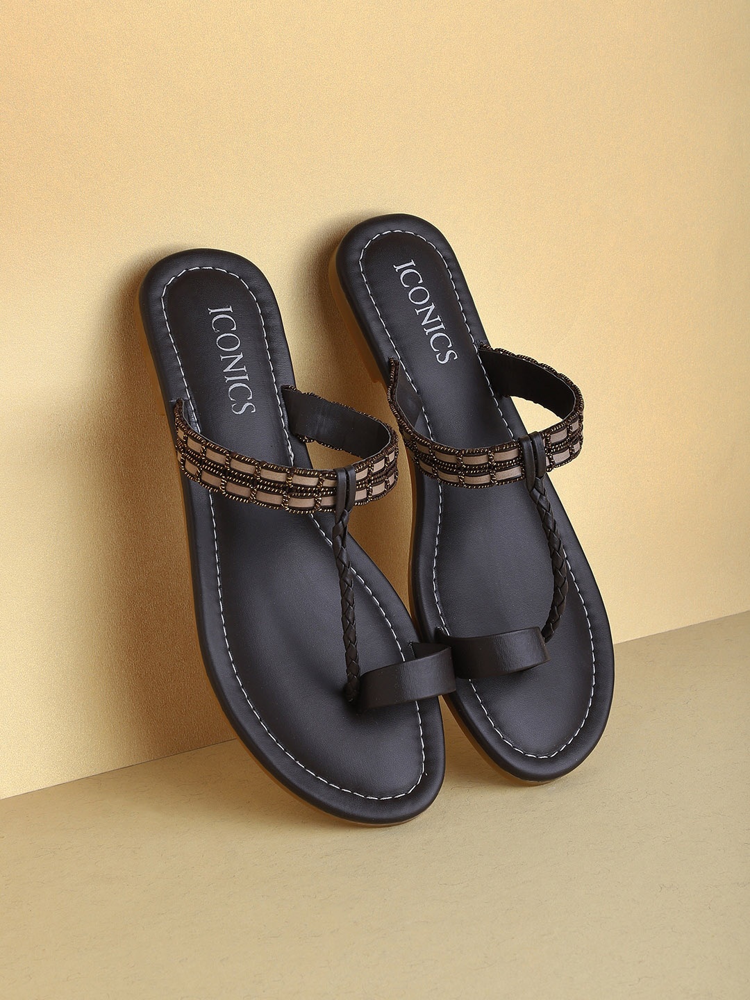

ICONICS Women Brown One Toe Flats