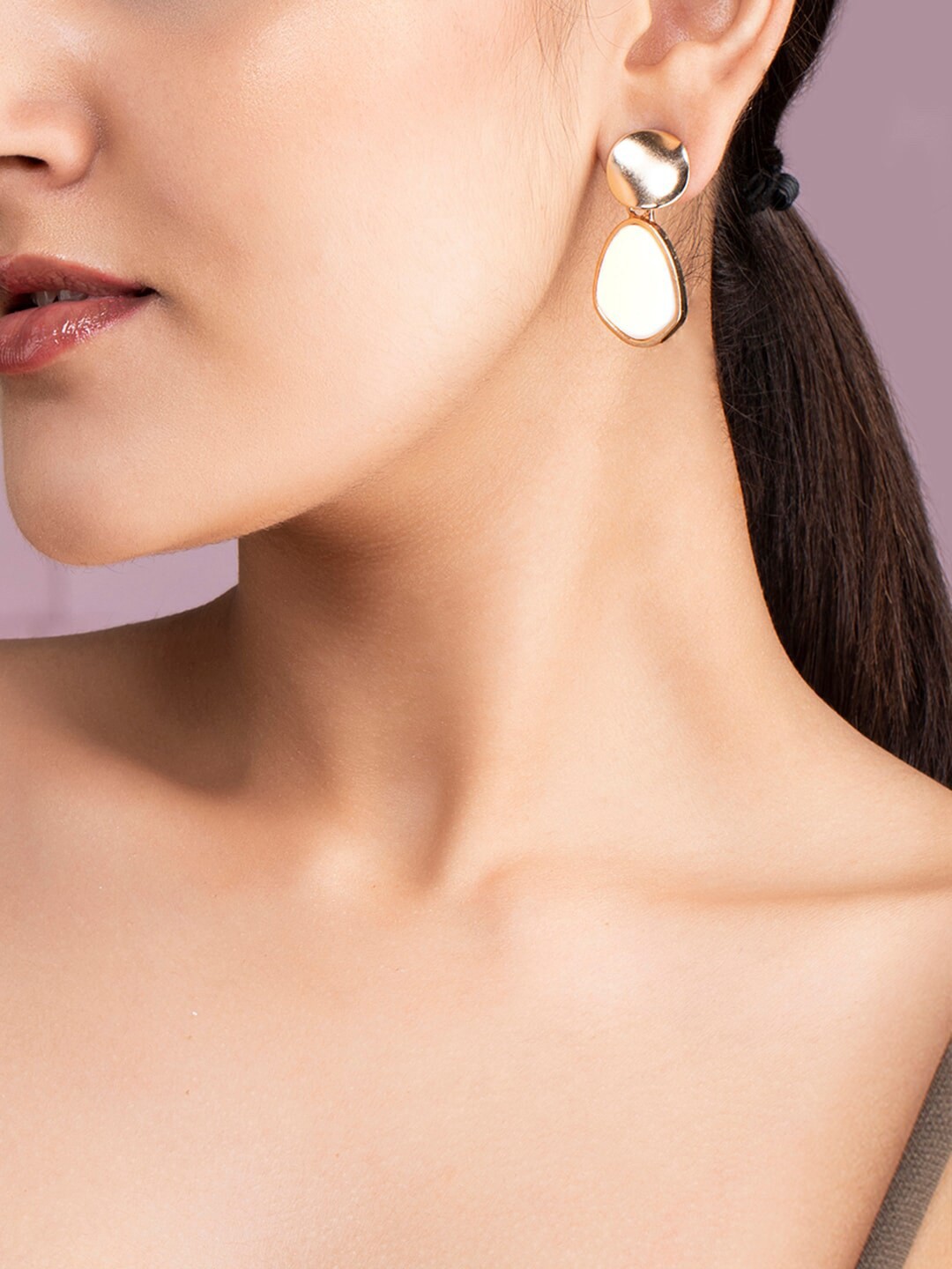 

TOKYO TALKIES X rubans FASHION ACCESSORIES Woman Pack of 2 Gold Drop Earrings