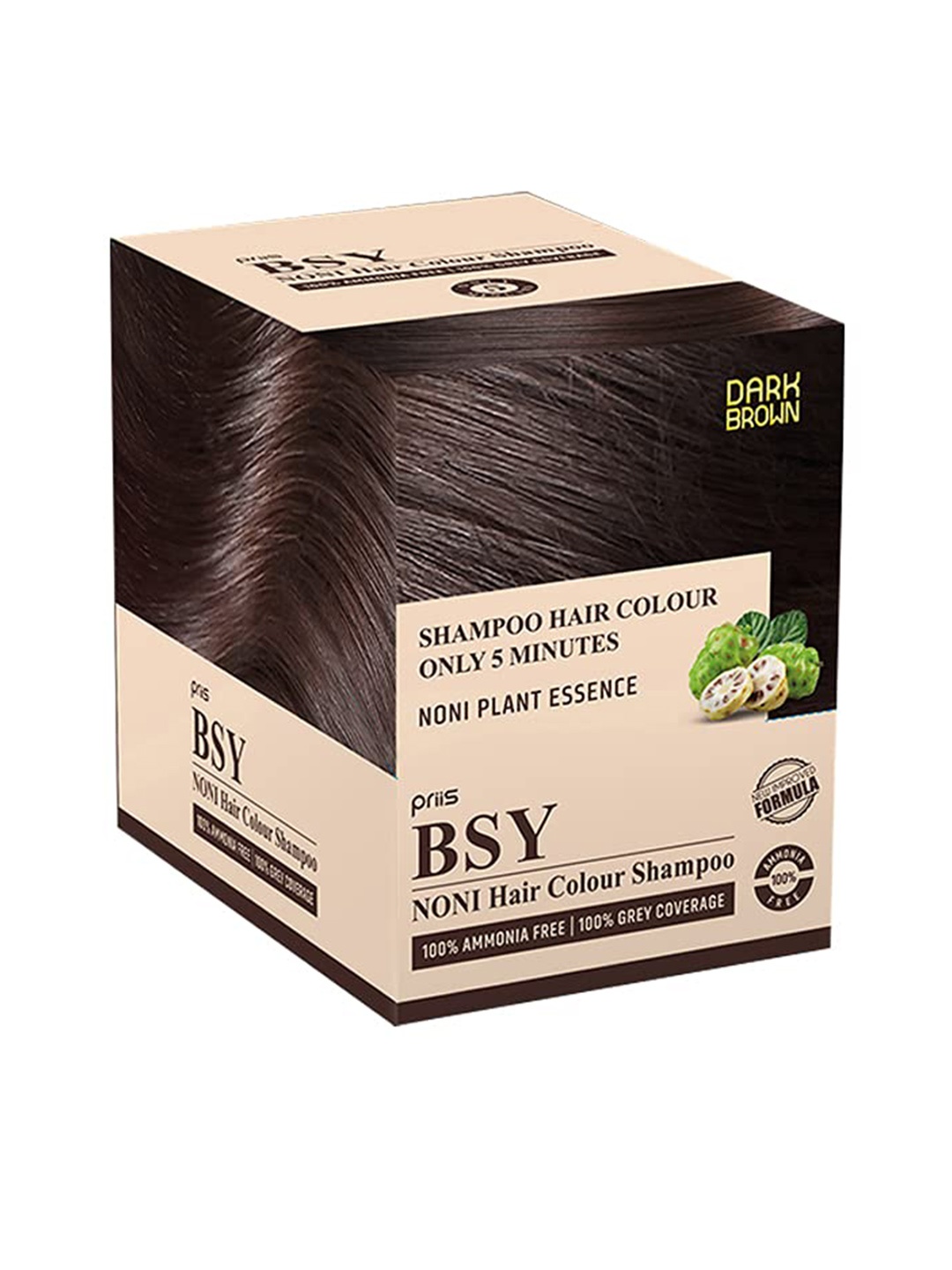 

BSY Noni Brown Hair Color Magic Shampoo 20ml x 20 Sachets