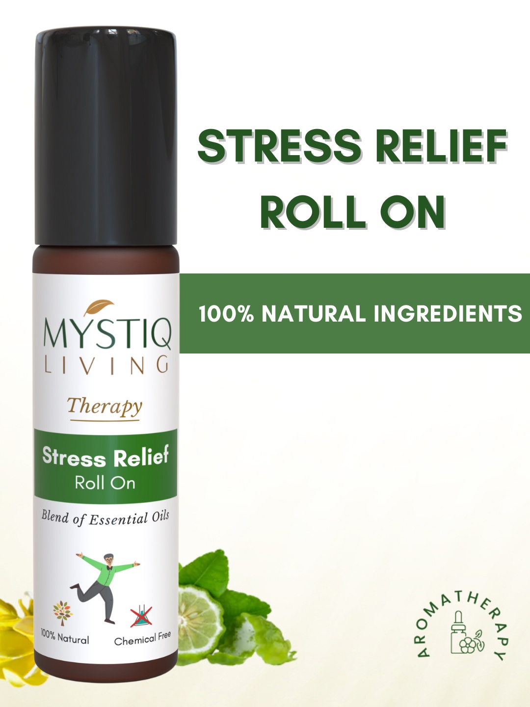 

MYSTIQ LIVING Stress Relief Roll-On Aroma Oil 10 Ml, Na