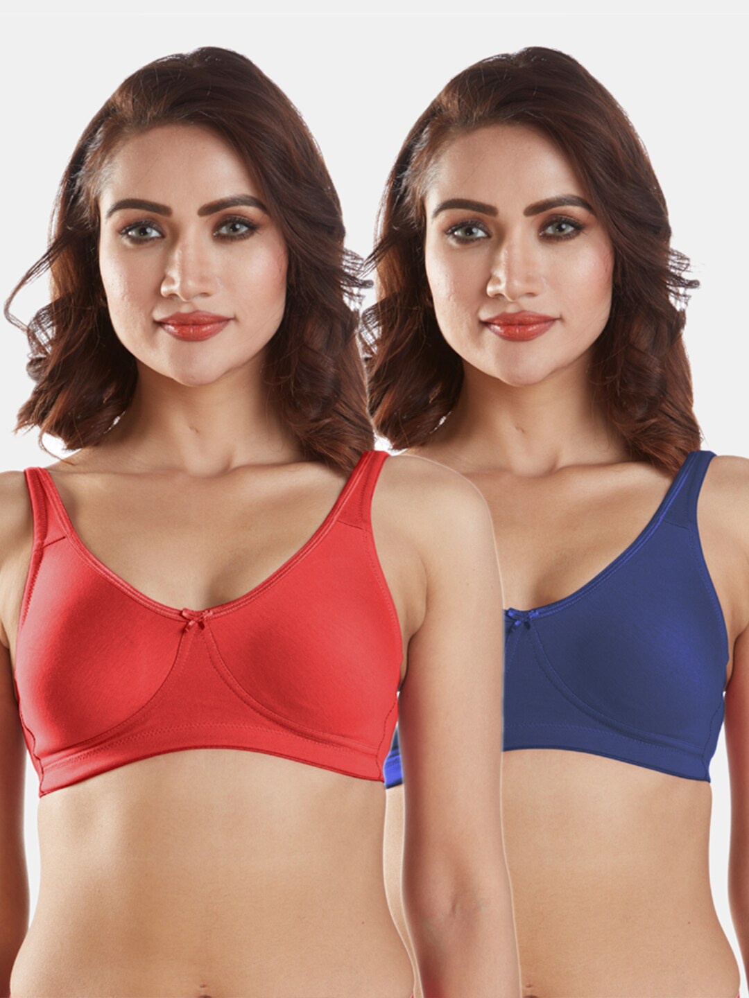 

Sonari Pack Of 2 Assorted Solid Everyday Bras - Wireless Non-Padded