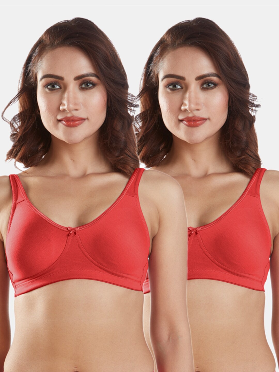 

Sonari Pack of 2 Red Non-Padded Non-Wired Everyday Bra