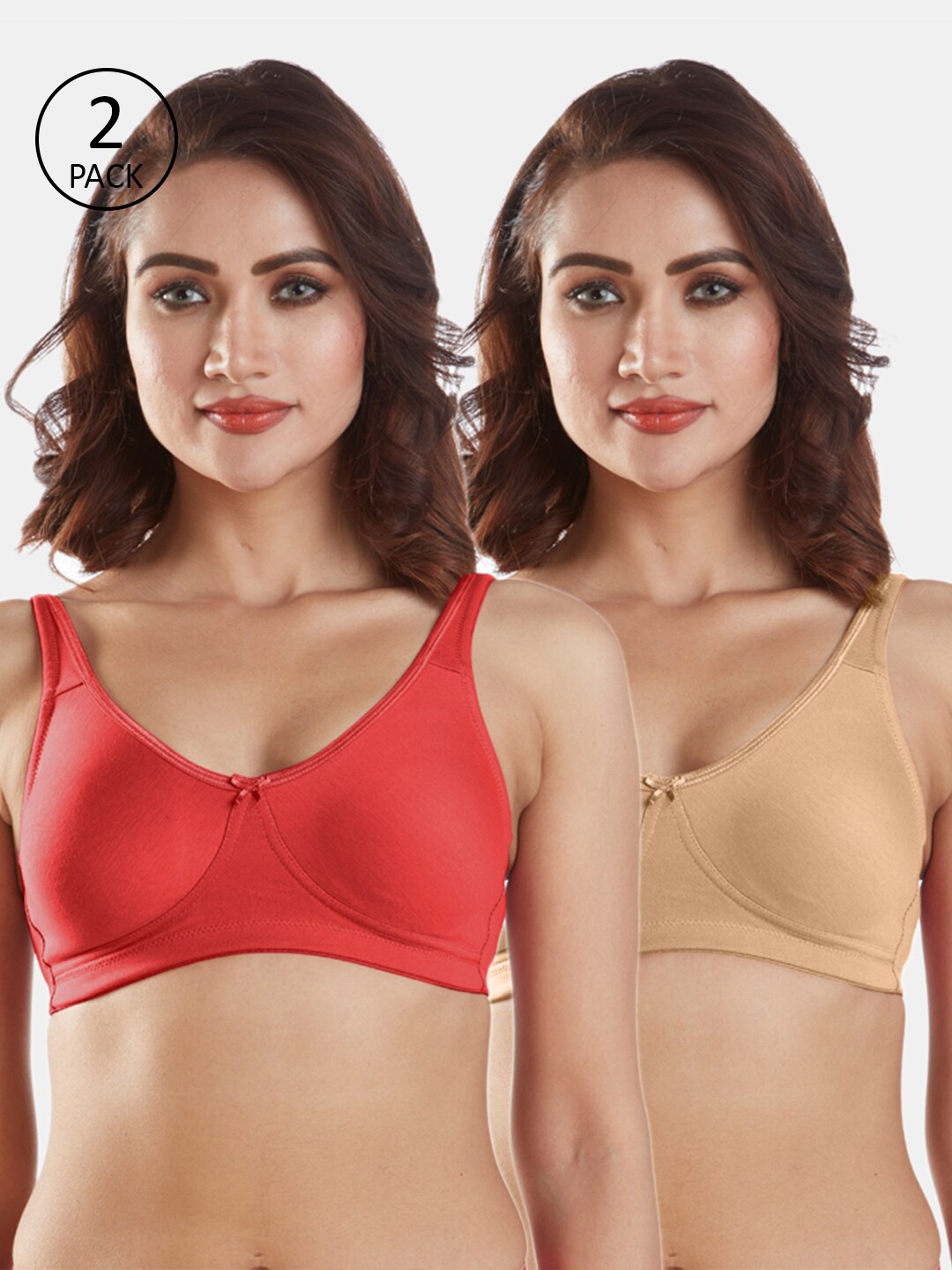 

Sonari Pack Of 2 Red & Nude-Coloured Bra