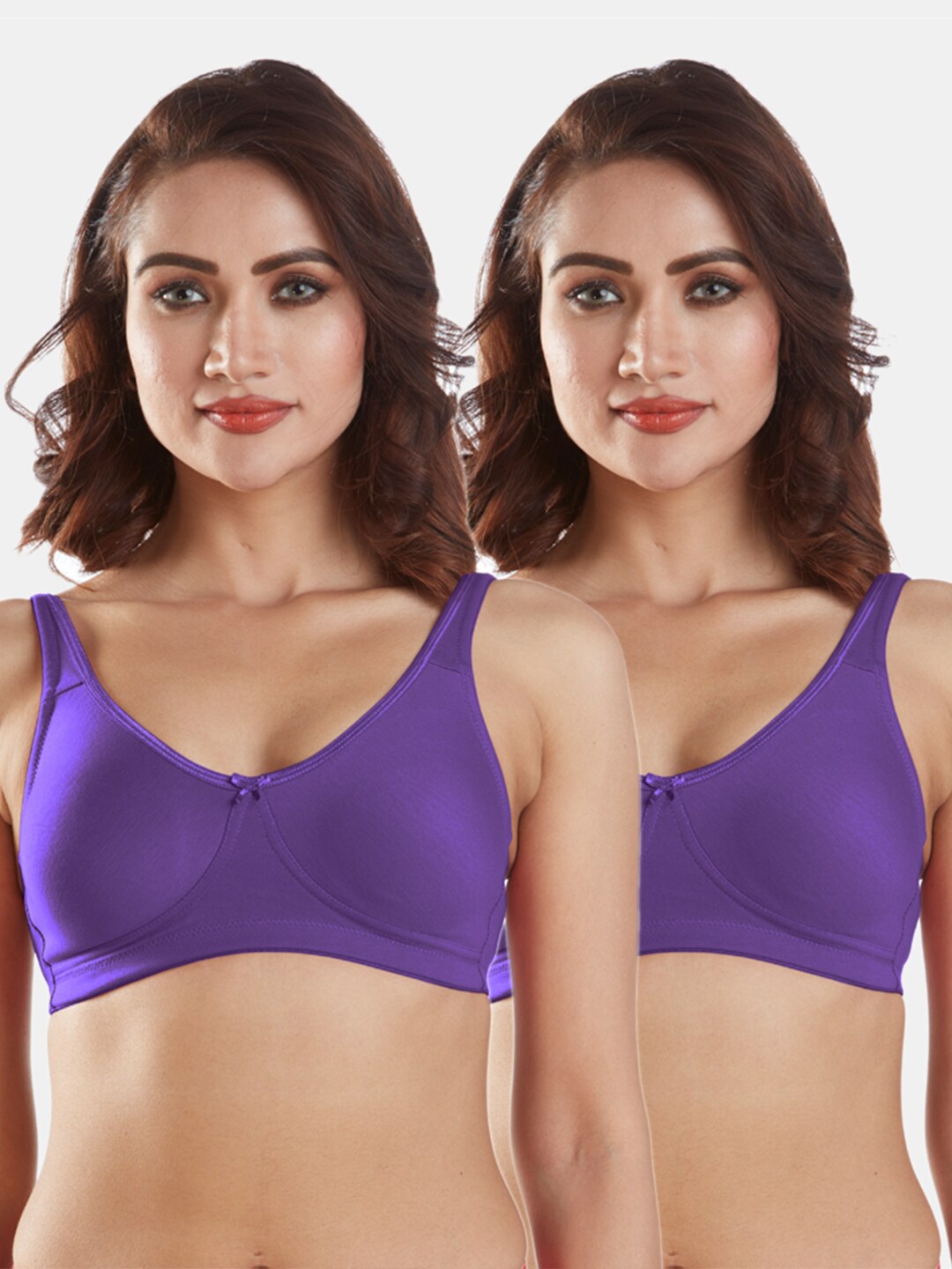 

Sonari Pack Of 2 Purple Solid Everyday Bras - Wireless Non-Padded