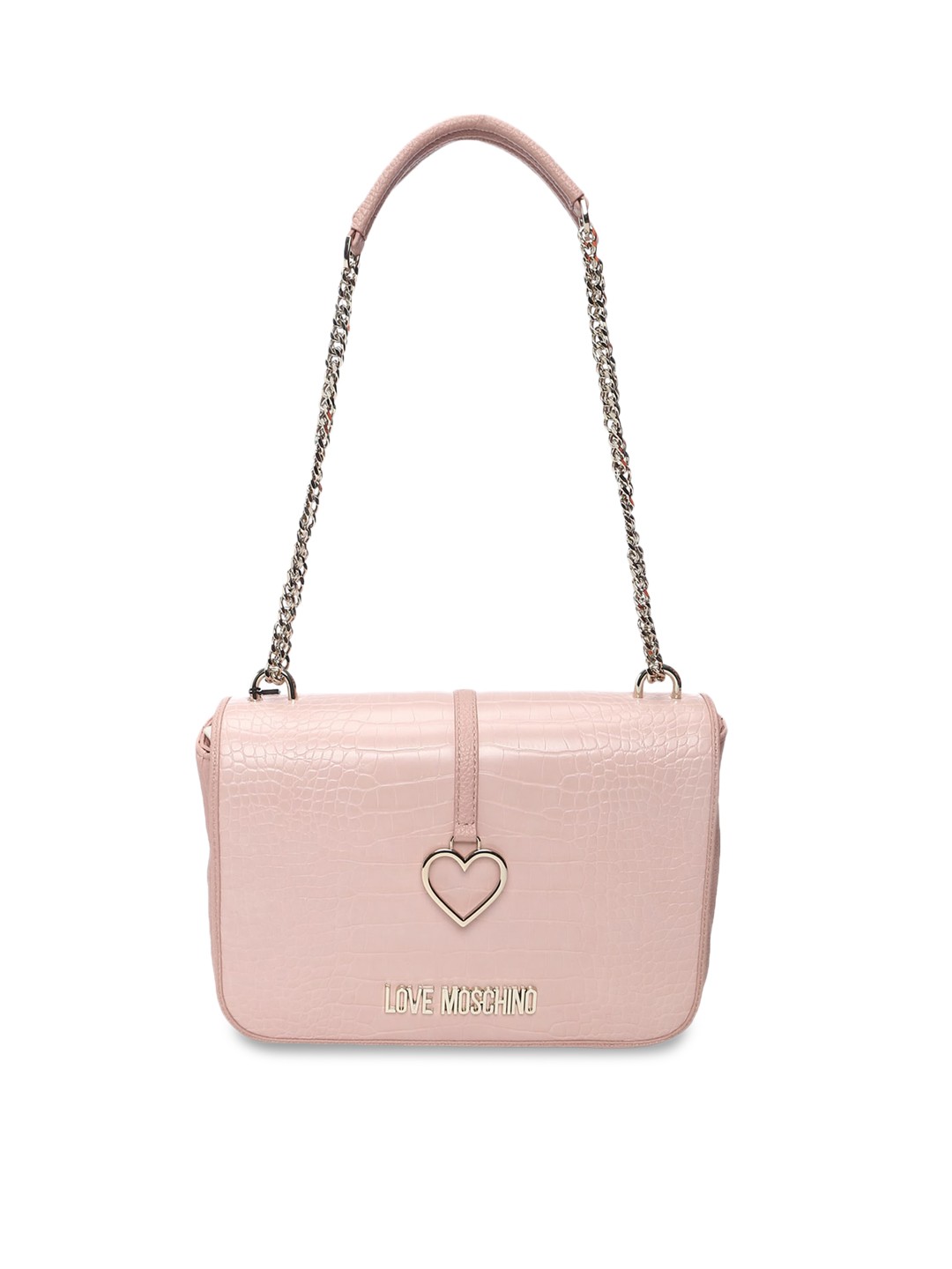 

LOVE MOSCHINO Pink Leather Structured Shoulder Bag