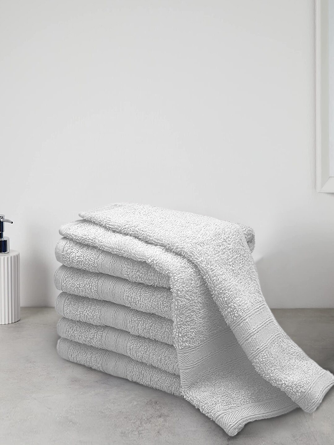 

Aura White Anatolia 6 Piece 100% Cotton Face Towel Set in 500 GSM