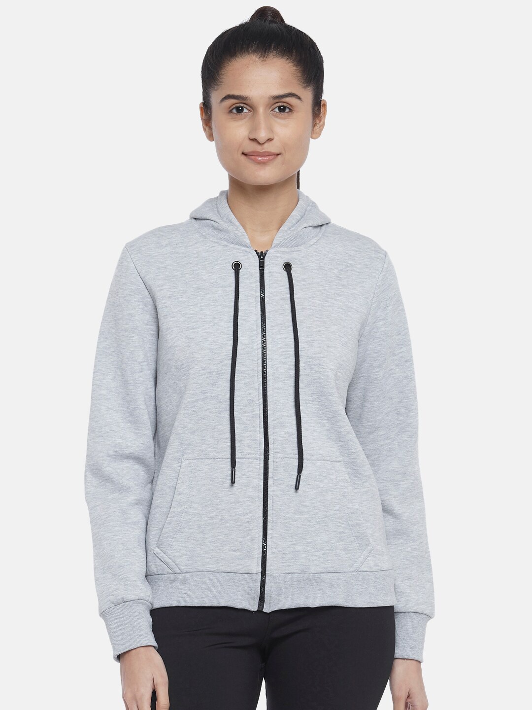 

Ajile by Pantaloons Women Grey Solid Pure Cotton Sweatshirt