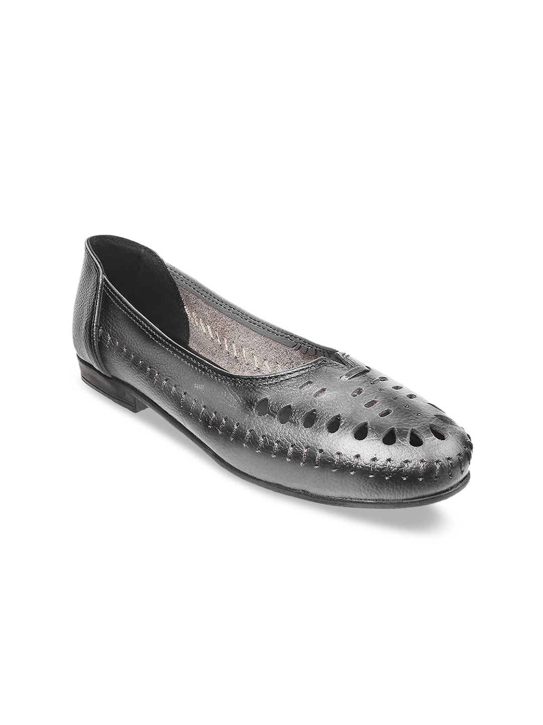 

Mochi Women Grey Ballerinas with Laser Cuts