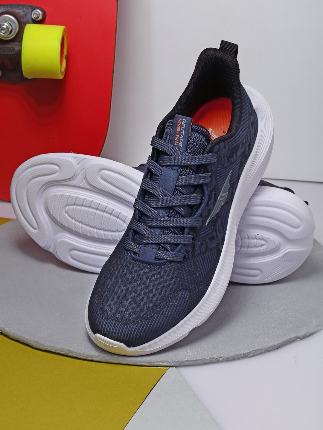 

Red Tape Men Navy Blue Mesh Walking Shoes