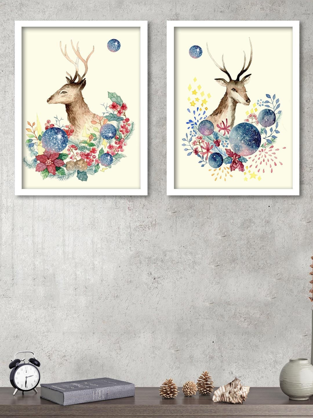 

Art Street Set of 2 Deer Print Framed Wall Art, Multi