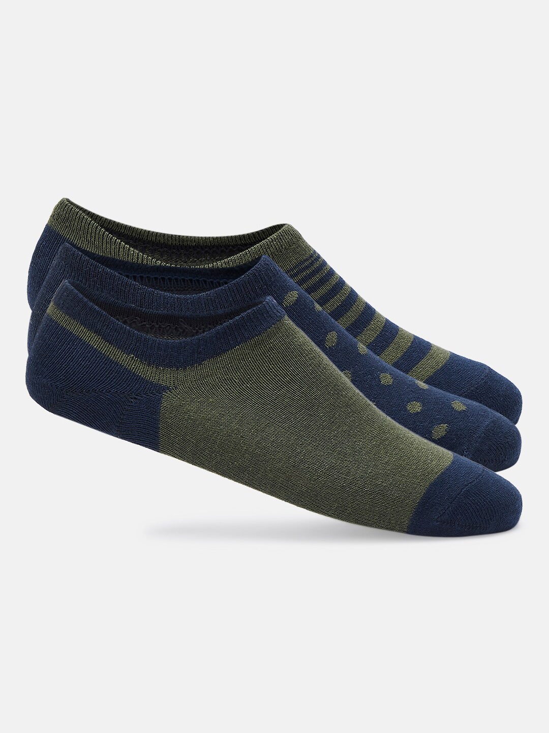 

Ajile by Pantaloons Pack Of 3 Assorted Patterned Ankle Length Socks, Olive