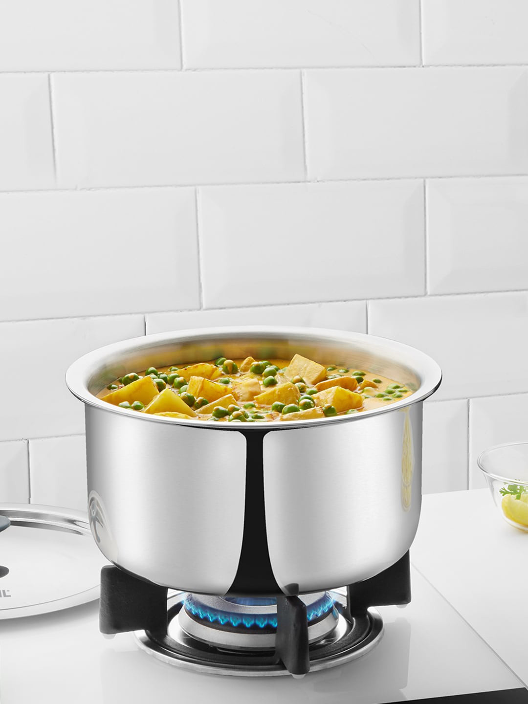 

BOROSIL Silver-Toned Stainless Steel Tri-Ply Tope