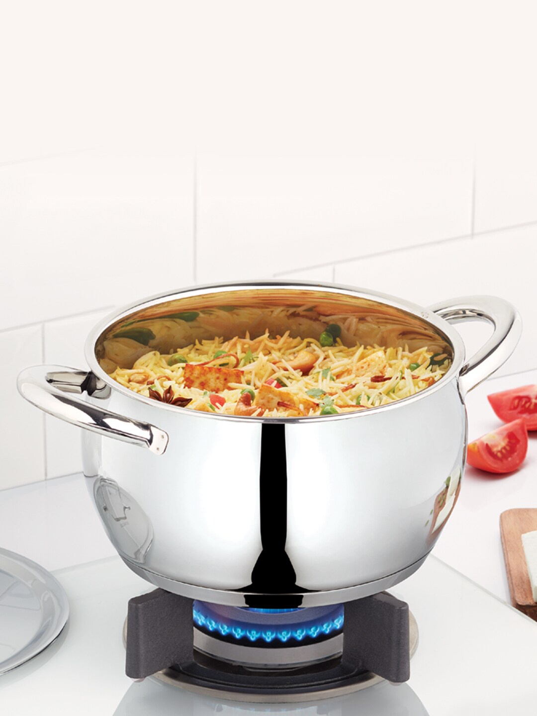 

BOROSIL Silver-Toned Stainless Steel Handi Casserole With Lid