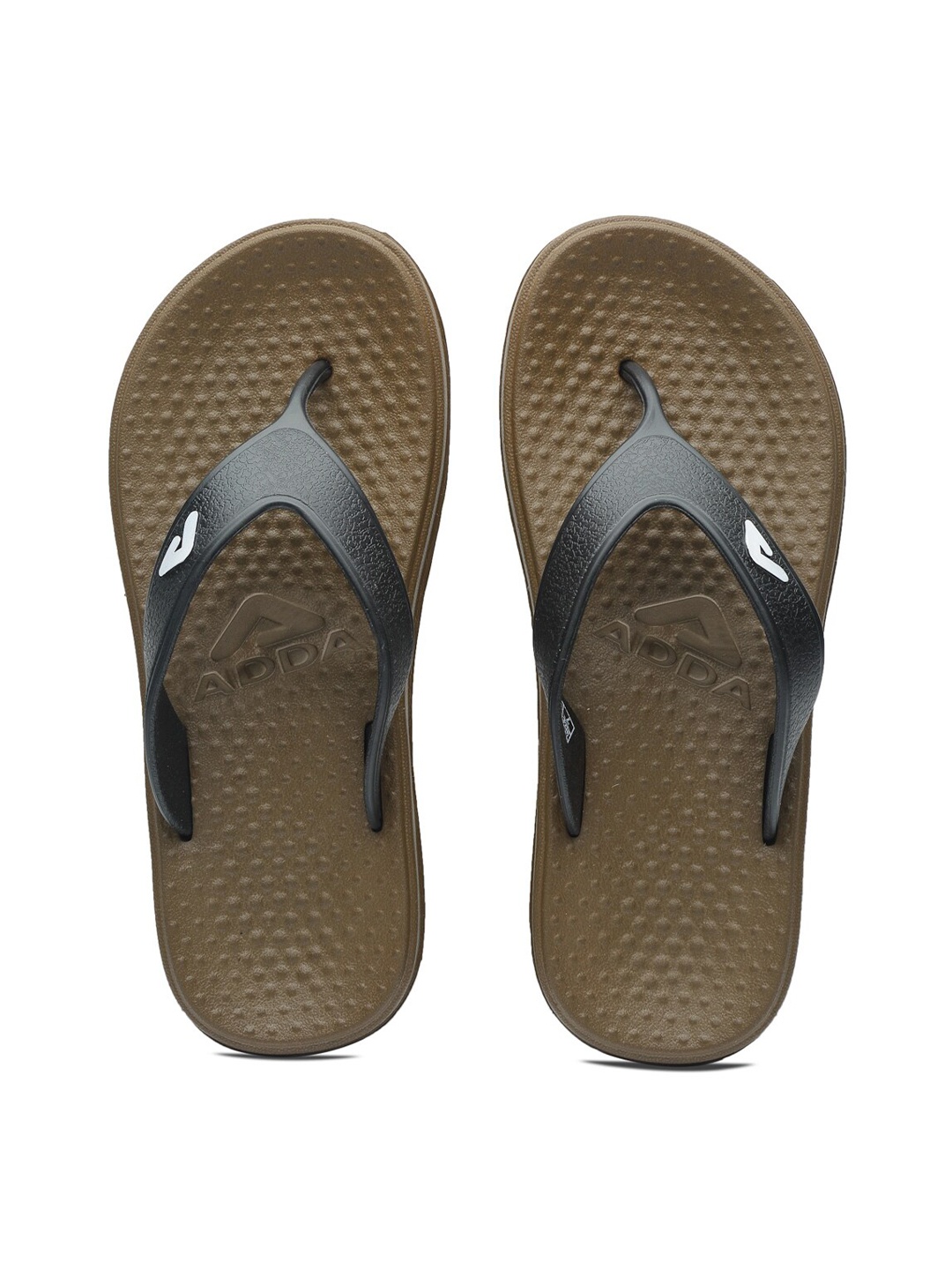 

Adda Men Black & Brown Rubber Thong Flip-Flops