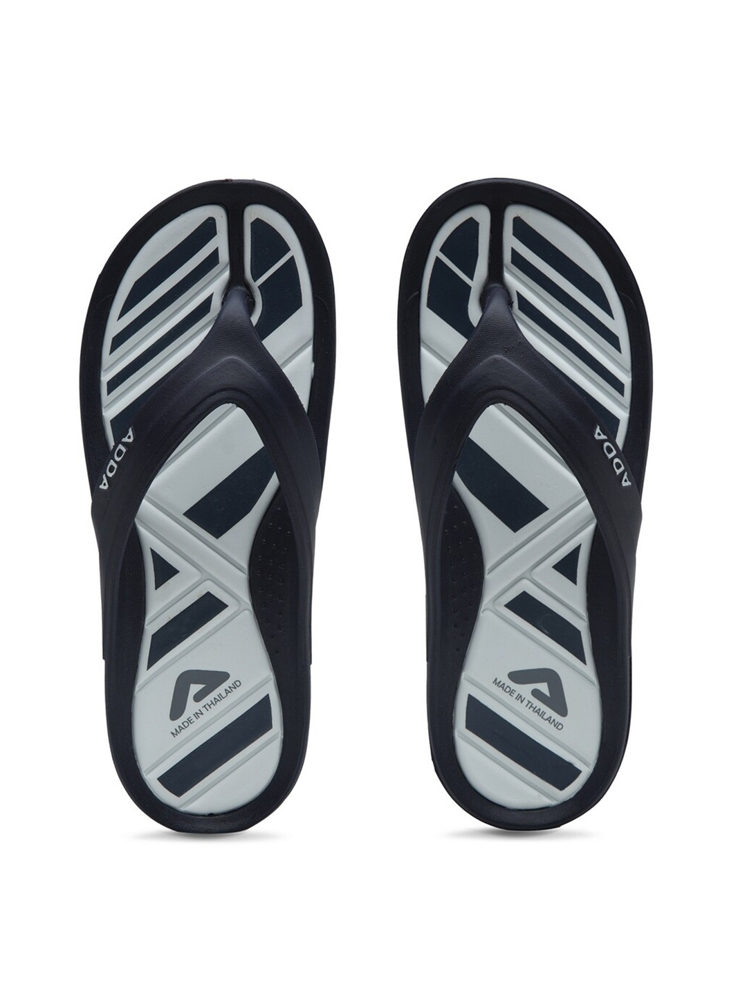 

Adda Men Navy Blue & White Colourblocked Thong Flip-Flops