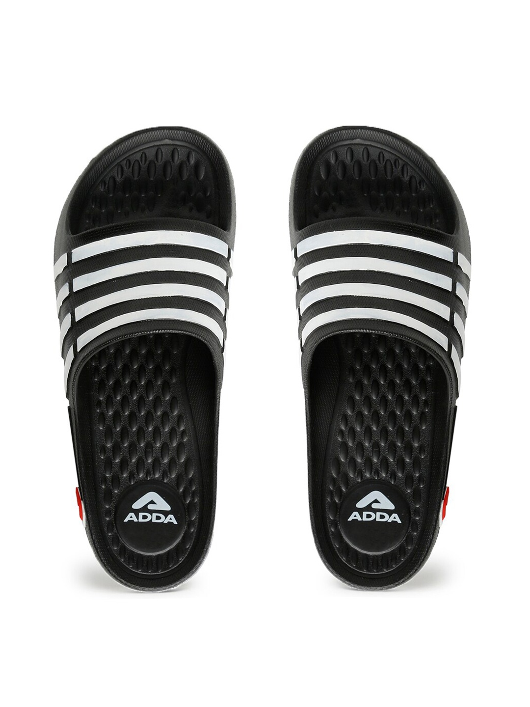 

Adda Men Black & White Striped Sliders