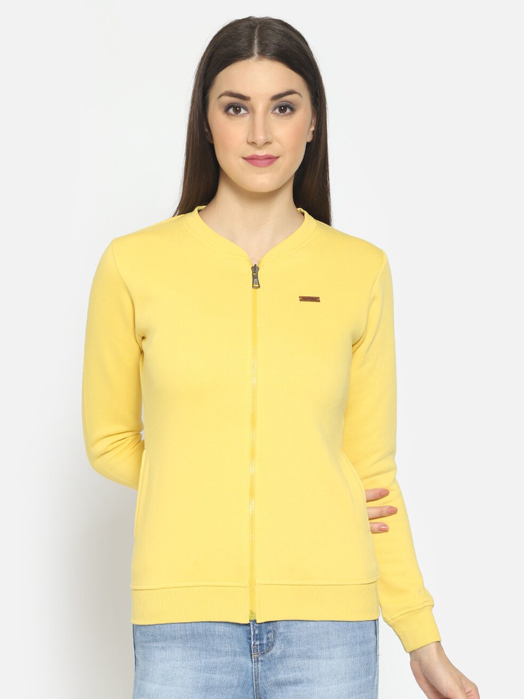 

Hapuka Women Yellow Fleece Sweatshirt