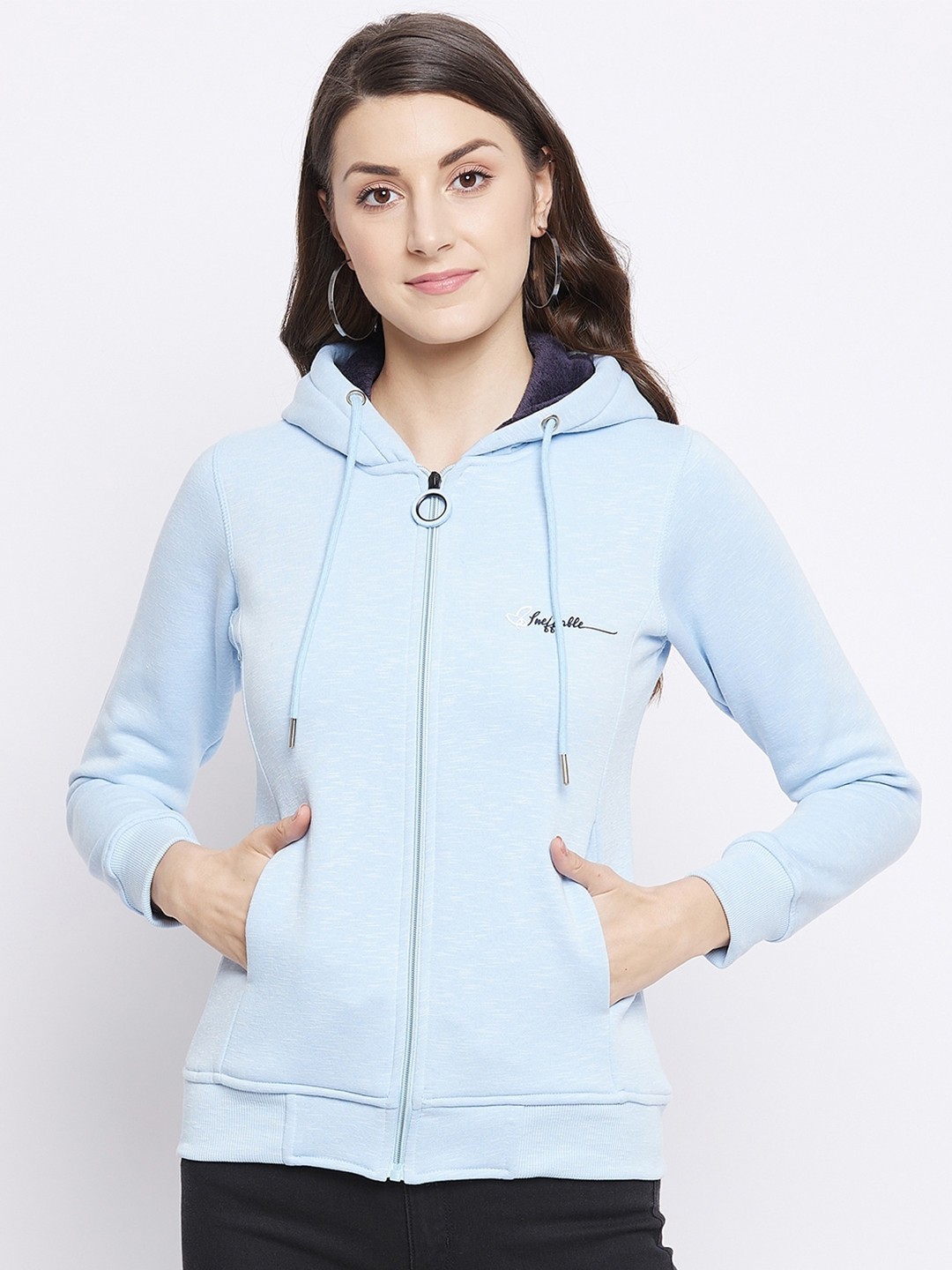 

Duke Women Blue Fleece Hooded Front-Open Sweatshirt