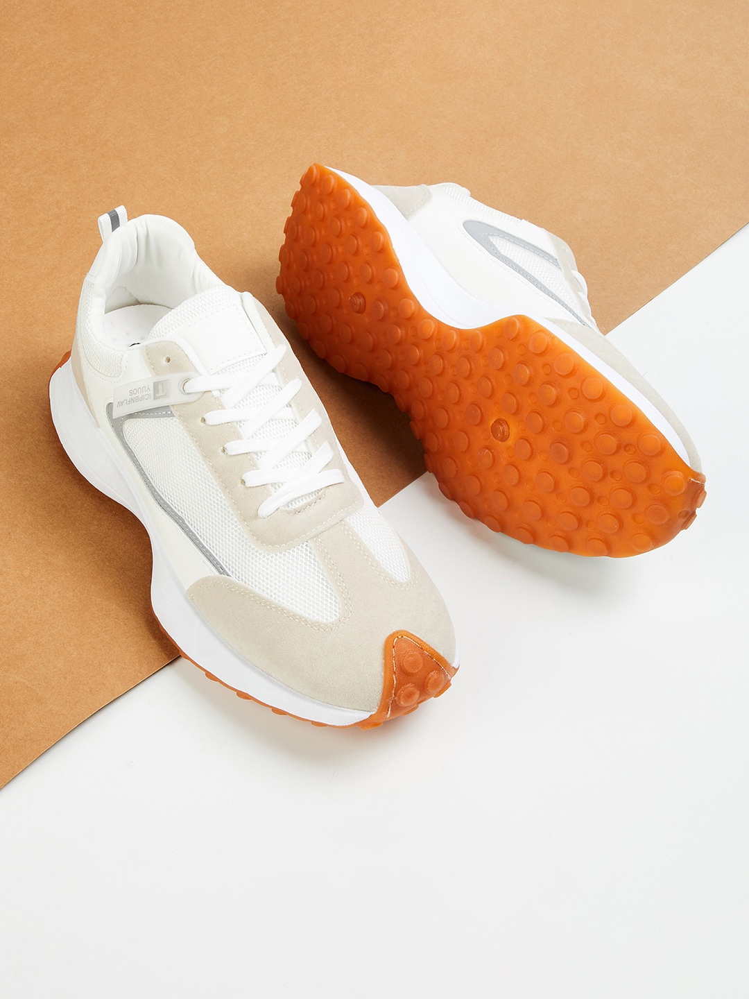 

Forca by Lifestyle Men Beige & White Woven Design Sneakers