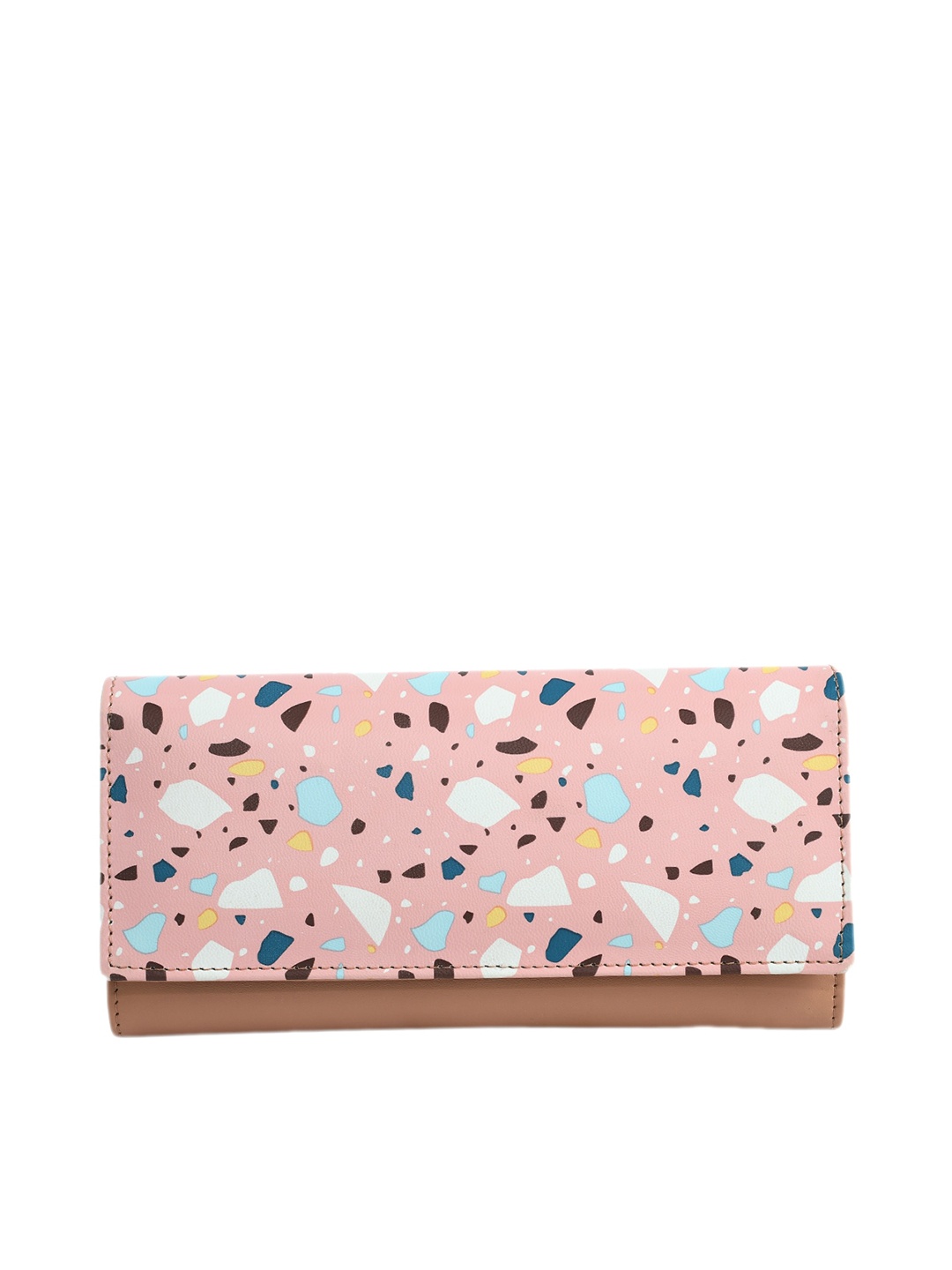 

Kastner Women Pink & Tan Geometric Colourblocked Two Fold Wallet