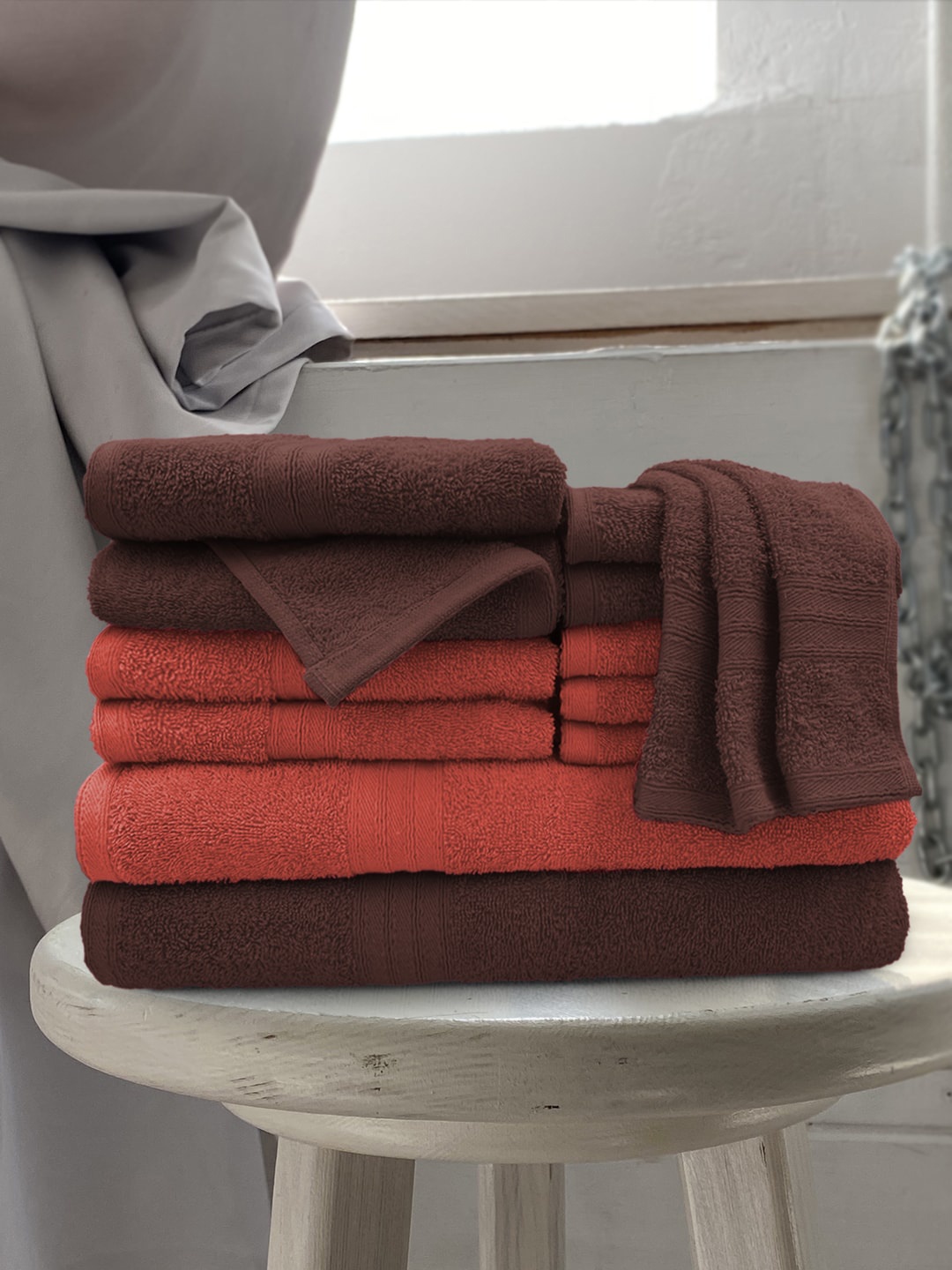 

Aura Rust & Coffee Brown 12 Pc Sassoon Anatolia 500 GSM Cotton Towel Set