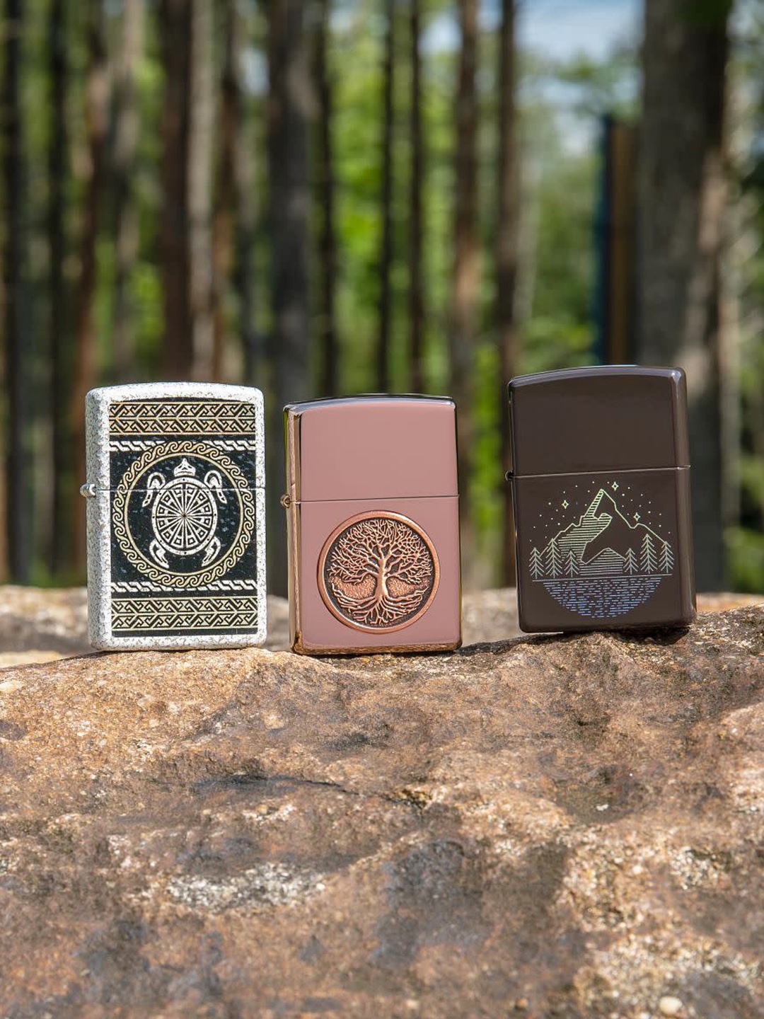 

Zippo Black & Beige Turtle Design Pocket Lighter, Brown