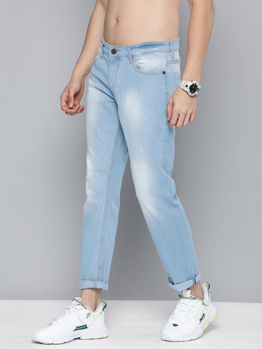 

HERE&NOW Men Blue Slim Fit Heavy Fade Stretchable Jeans