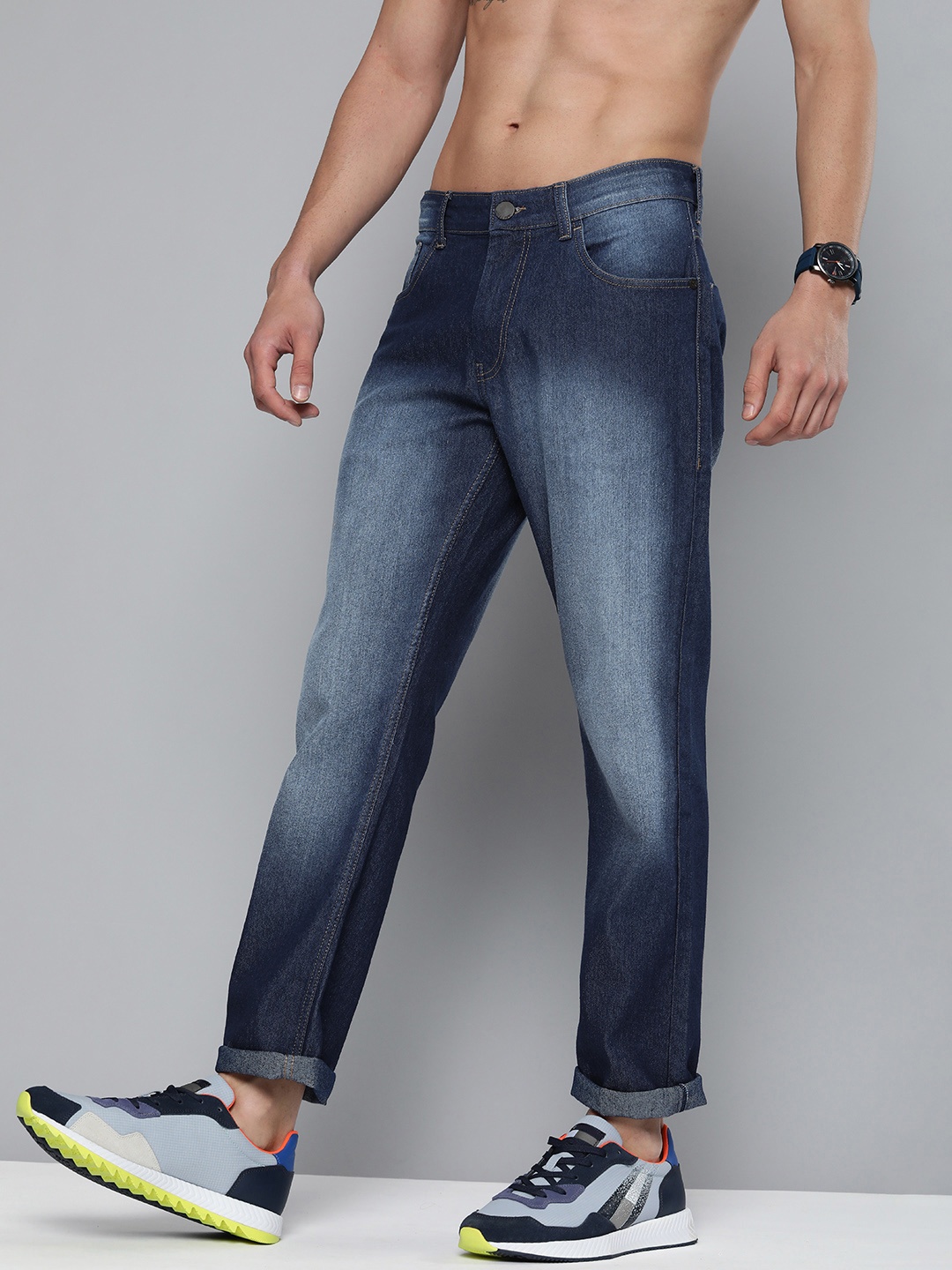 

HERE&NOW Men Blue Slim Fit Light Fade Jeans