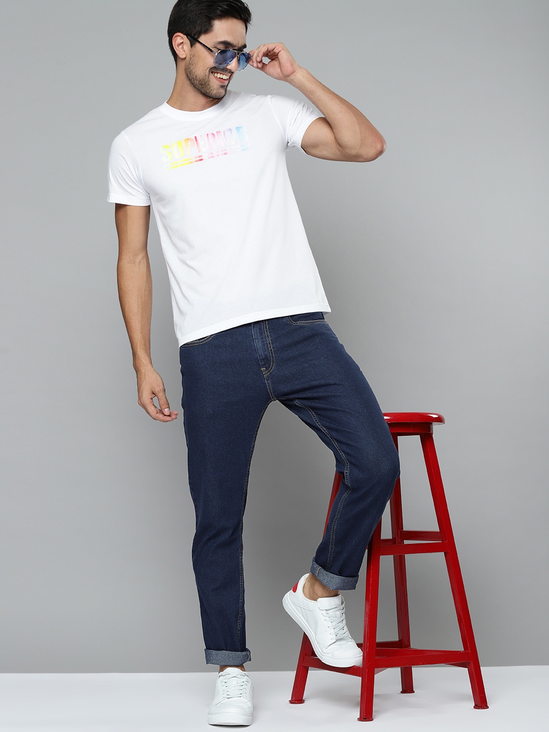 

HERE&NOW Men Navy Blue Slim Fit Stretchable Jeans