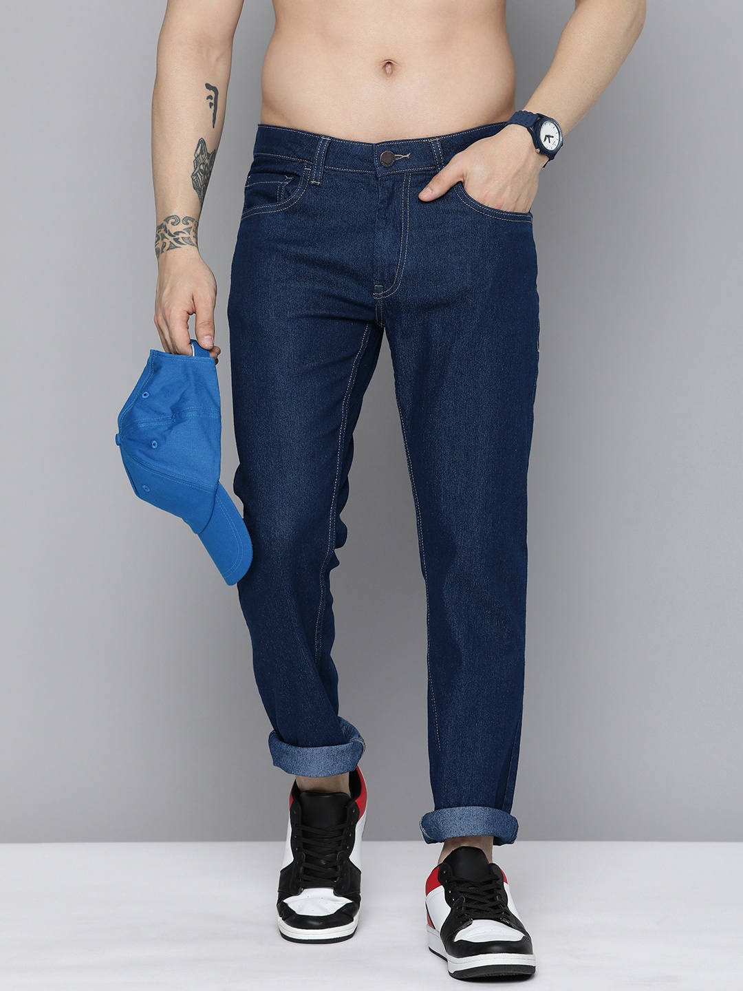 

HERE&NOW Men Slim Fit Stretchable Jeans, Blue