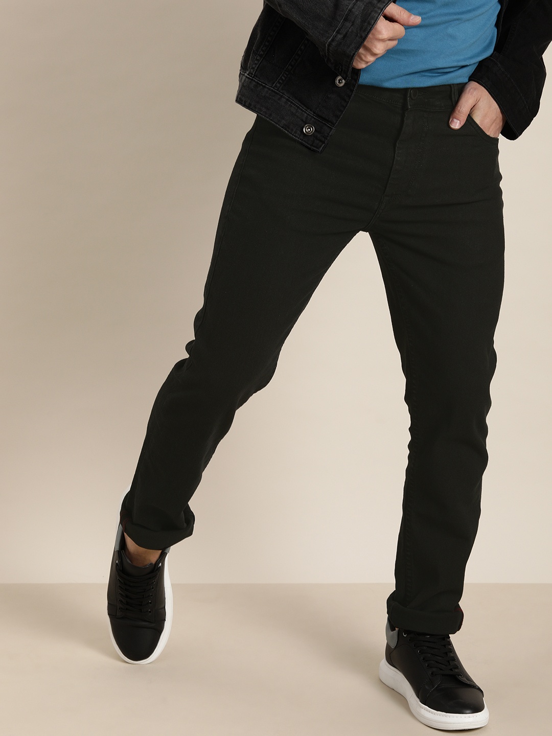 

Moda Rapido Men Black Slim Fit Clean Look Stretchable Jeans