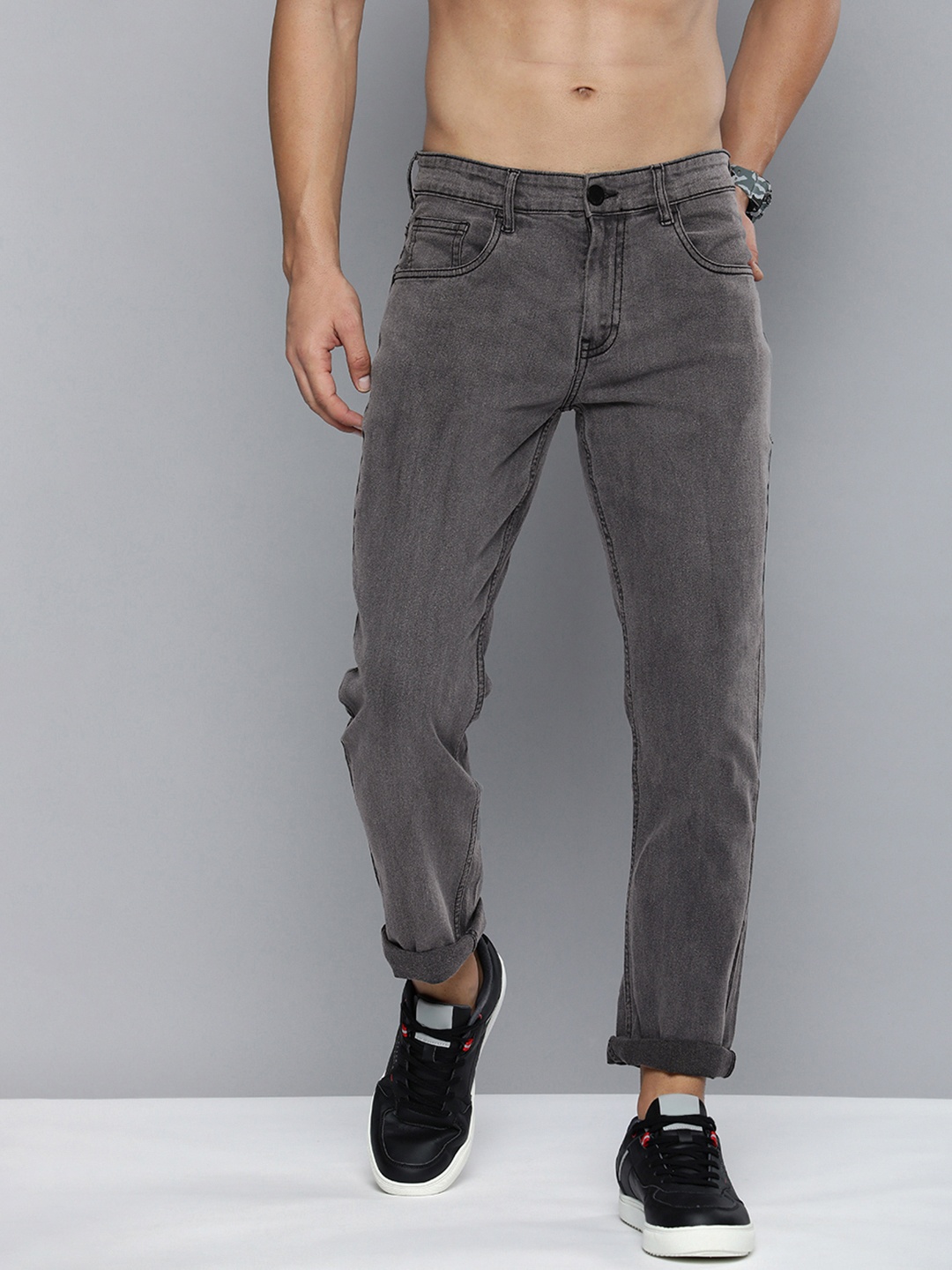 

HERE&NOW Men Grey Slim Fit Stretchable Jeans